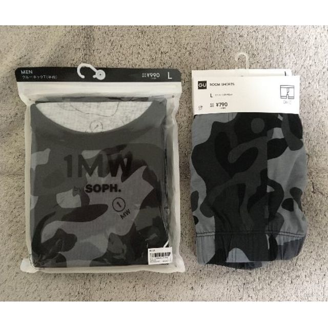 SOPH(ソフ)の【未使用】1MW by SOPH. ルームウェア上下セット Lサイズ(迷彩) メンズのトップス(Tシャツ/カットソー(半袖/袖なし))の商品写真