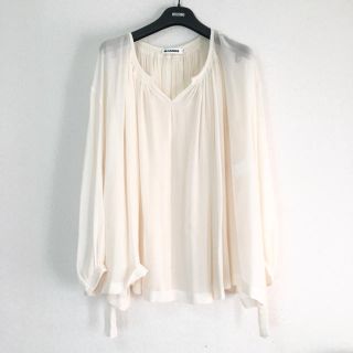 ジルサンダー(Jil Sander)の【JIL SANDER】 シアー ギャザー  ブラウス シルク(シャツ/ブラウス(長袖/七分))