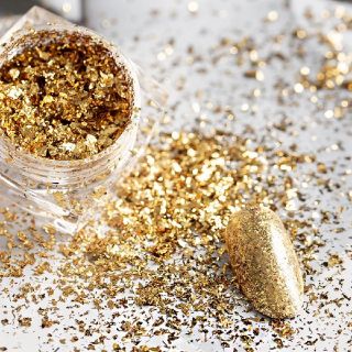 ゴールドフレーク　金箔風ネイル(ネイル用品)