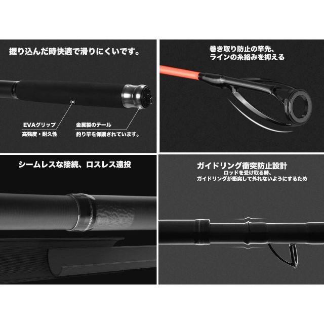 YU58 ロッド コンパクト 釣り竿 投げ竿 釣竿 炭素繊維 伸縮式 3.0m