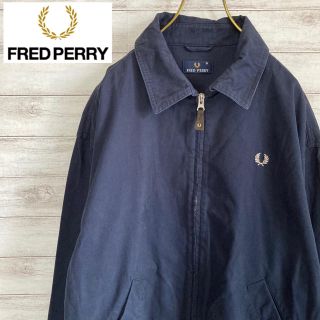 フレッドペリー(FRED PERRY)のMサイズ 古着 フレッドペリー ブルゾン スウィングトップ ネイビー 刺繍ロゴ(ブルゾン)