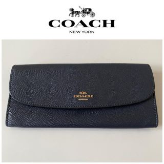 コーチ(COACH)のコーチ COACH 財布　フラップ型長財布　クロスグレインレザー　スリム(財布)