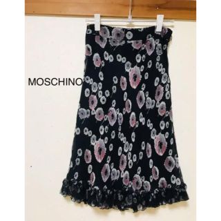 モスキーノ(MOSCHINO)のMOSCHINO 花柄スカート 38(ひざ丈スカート)