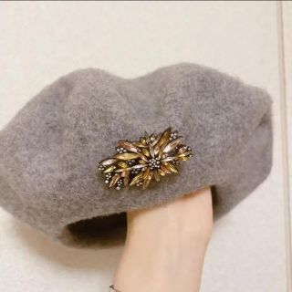 ザラ(ZARA)のzara ビジュー付きベレー帽(ハンチング/ベレー帽)