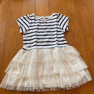 プチバトー(PETIT BATEAU)の最終価格！良品　切り替えワンピース24m86(ワンピース)