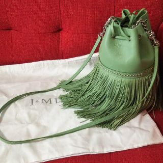 ショルダーバッグj&m davidson フリンジカーニバル ミディアム 美品 ペールグリーン