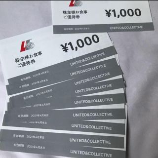 ユナイテッドコレクティブ　株主優待券　1万円分(ショッピング)