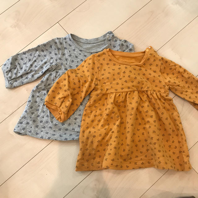 UNIQLO(ユニクロ)のUNIQLO スウェットワンピ　2枚セット　80 キッズ/ベビー/マタニティのベビー服(~85cm)(ワンピース)の商品写真