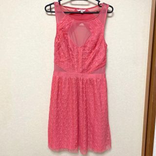 ゲス(GUESS)のGUESS ゲス ワンピース ピンク セクシーワンピース 透け Mサイズ(ミニワンピース)