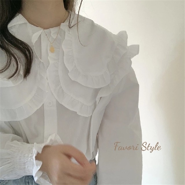 Drawer - あざと可愛い 白襟シャツの通販 by Favori Style shop｜ドゥロワーならラクマ