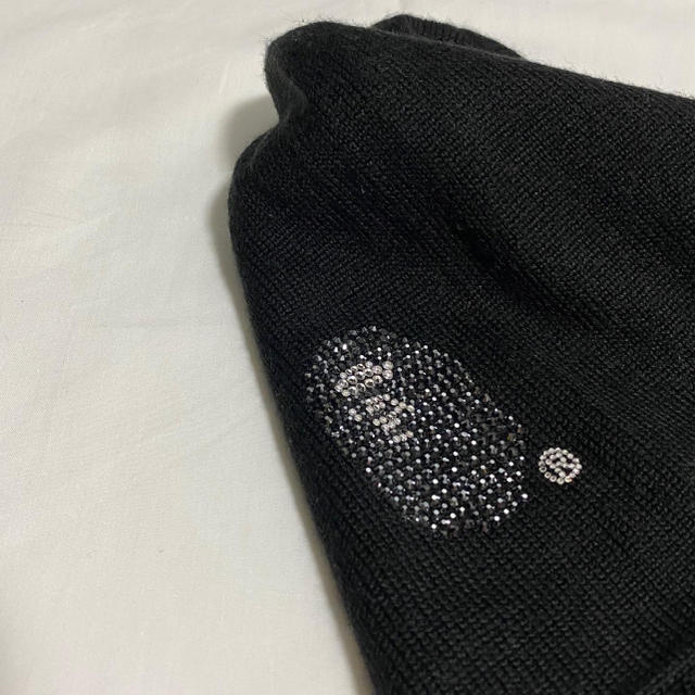 A BATHING APE(アベイシングエイプ)のBAPE Swarovski Ape Head Knit Cap ラインストーン メンズの帽子(ニット帽/ビーニー)の商品写真