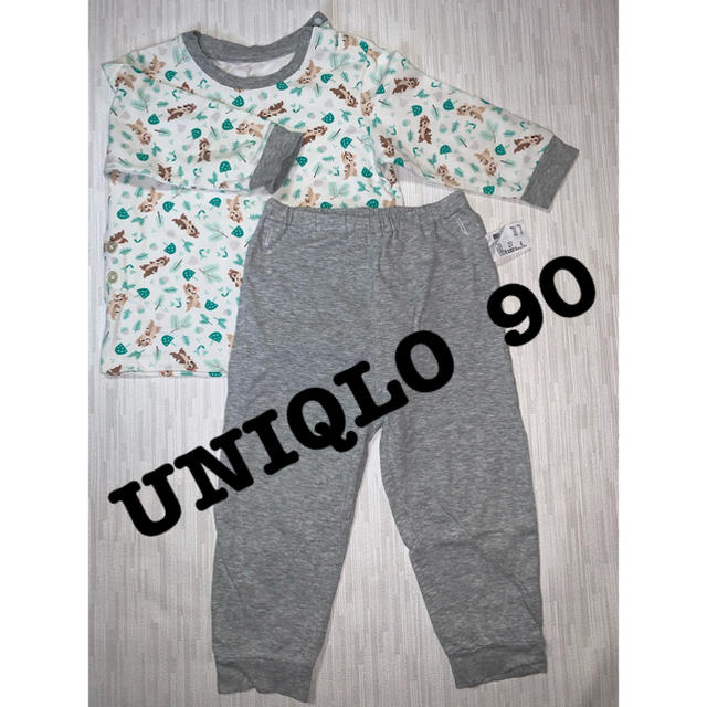 UNIQLO(ユニクロ)のUNIQLO  長袖パジャマ　サイズ:90 キッズ/ベビー/マタニティのキッズ服男の子用(90cm~)(パジャマ)の商品写真