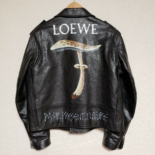 LOEWE(ロエベ)の希少 LOEWE Biker Mushroom Handpainte メンズのジャケット/アウター(ライダースジャケット)の商品写真