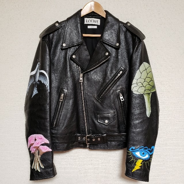 LOEWE(ロエベ)の希少 LOEWE Biker Mushroom Handpainte メンズのジャケット/アウター(ライダースジャケット)の商品写真