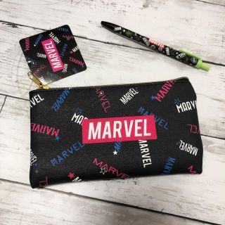 マーベル(MARVEL)のMARVEL フラットペンポーチ & ボールペン(ペンケース/筆箱)