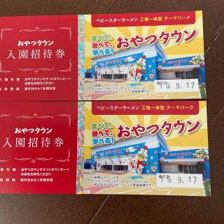 おやつタウン入園招待券ペア二枚組セット三重県ベビースターラーメン(遊園地/テーマパーク)