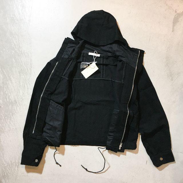 FEAR OF GOD(フィアオブゴッド)のmnml HOODED DENIM JACKET BLACK（M)新品未使用 メンズのジャケット/アウター(Gジャン/デニムジャケット)の商品写真