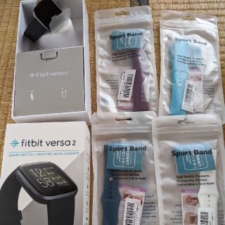 未使用 開封のみ fitbit versa2 ブラック スマートウォッチ おまけ