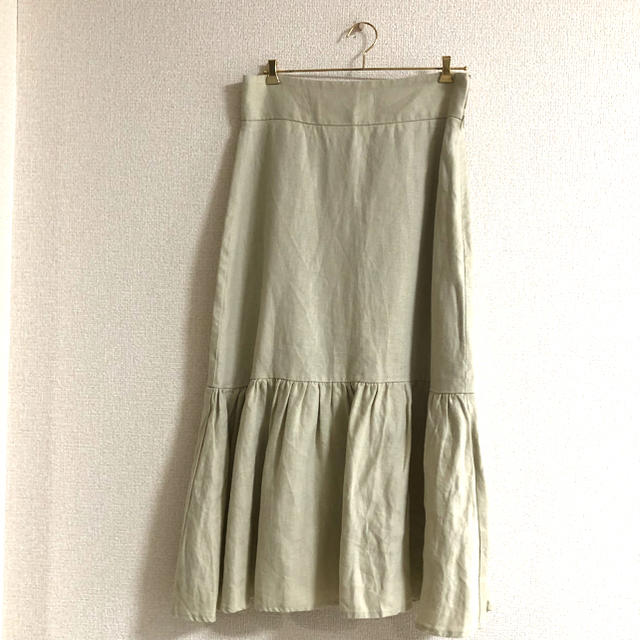 Maison de Reefur(メゾンドリーファー)のMAISON DE REEFUR フリル リネン スカート レディースのスカート(ひざ丈スカート)の商品写真