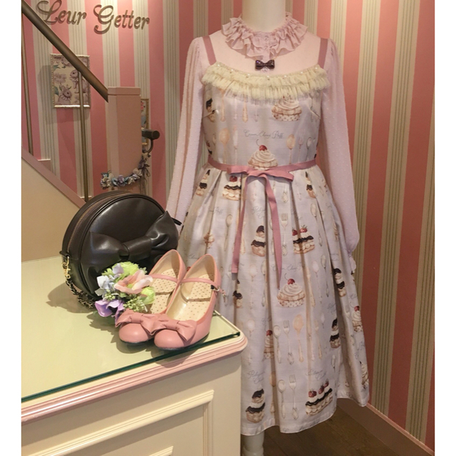新品Leur Getterトッピングアイス シフォンワンピースミント色