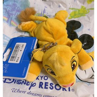 ディズニー(Disney)のシンバ　ぬいぐるみ　ストラップ　キーチェーン(キャラクターグッズ)