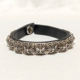 クロムハーツ(Chrome Hearts)の未使用新品＊クロムハーツZERO STDS SNGL ROWレザー ブレスレット(ブレスレット)