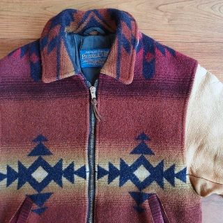 ペンドルトン(PENDLETON)のペンドルトン ウール レザー ジャケット オルテガ チマヨ ネイティブアメリカン(レザージャケット)