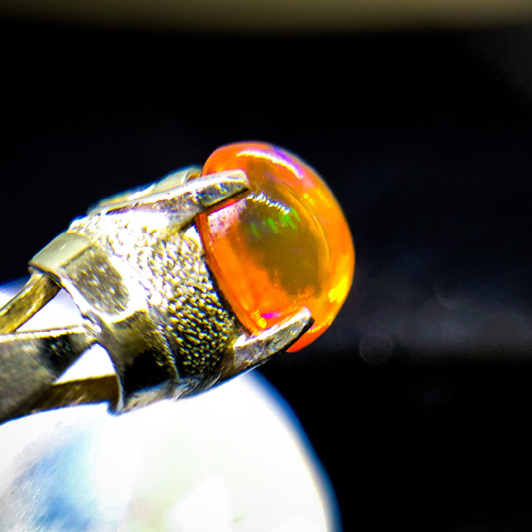 天然ファイアオパール リング GSILVER 11.5号 レディースのアクセサリー(リング(指輪))の商品写真