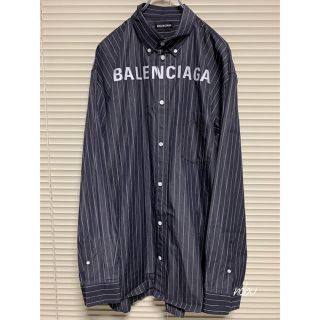 バレンシアガ(Balenciaga)の新品【 BALENCIAGA 】チェスト ロゴ シャツ 41 ストライプ(シャツ)