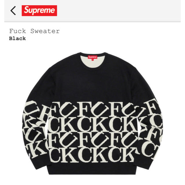 Supreme(シュプリーム)のsupreme fuck sweater  シュプリーム メンズのトップス(ニット/セーター)の商品写真