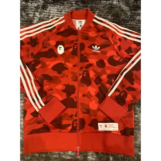 BAPE×adidas レッド 上下セット XL