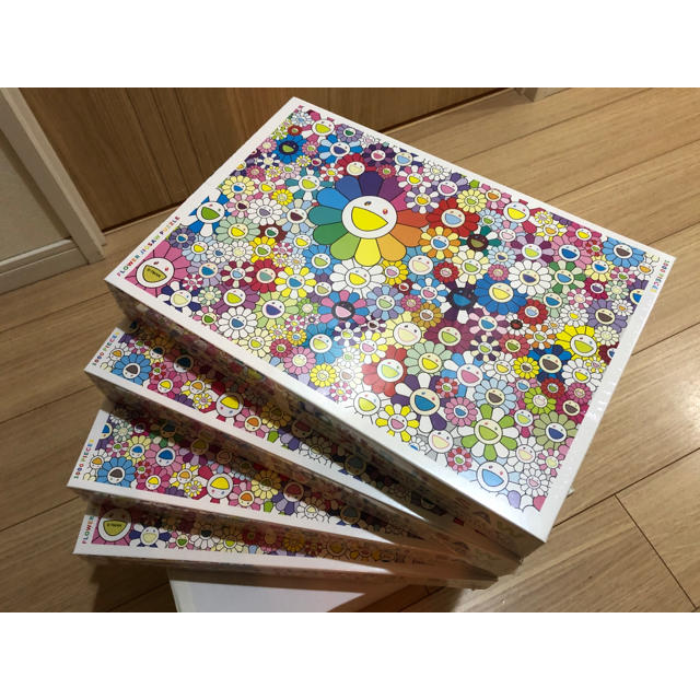 ショッピングオンライン flower jigsaw puzzle 村上隆 パズル お花 フラワー 4個 エンタメ/ホビー