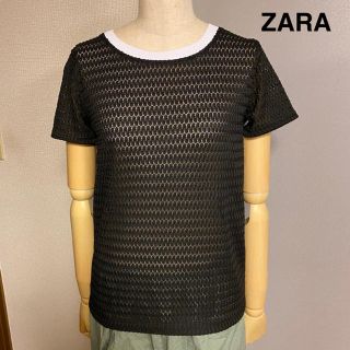 ザラ(ZARA)の【ZARA 】ザラ　新品未使用タグ付き　メッシュレース　Tシャツ(Tシャツ(半袖/袖なし))