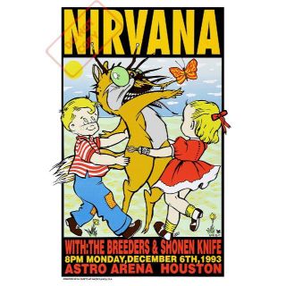 Nirvana ニルヴァーナ Houston 1993 コンサートポスター(印刷物)