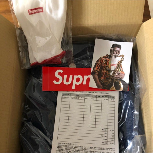 Supreme(シュプリーム)のSupreme Smurfs Denim Trucker Jacket Lサイズ メンズのジャケット/アウター(Gジャン/デニムジャケット)の商品写真