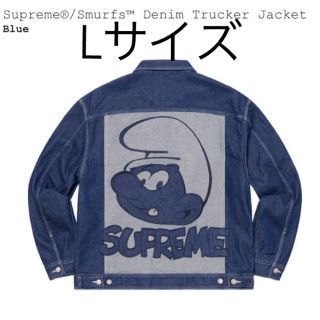 シュプリーム(Supreme)のSupreme Smurfs Denim Trucker Jacket Lサイズ(Gジャン/デニムジャケット)