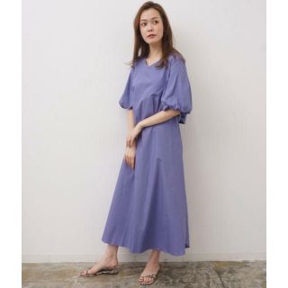 ランバンオンブルー(LANVIN en Bleu)の◆着画あり◆ HERENCIA  バックシャンリボンワンピース　ロング丈(ロングワンピース/マキシワンピース)