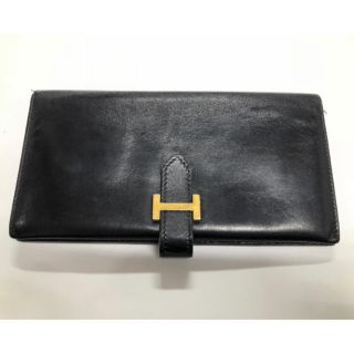 エルメス(Hermes)のエルメスベアンレザー二つ折り長財布(長財布)