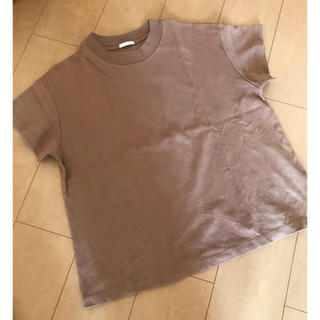 ジーユー(GU)のスムースTシャツ　ブラウン　ゆったりXL(Tシャツ(半袖/袖なし))