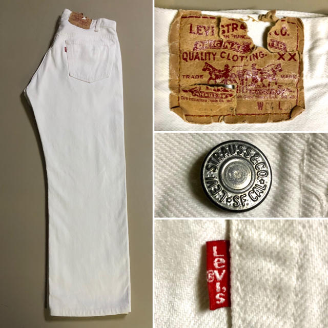 80s Levi’s 501 White  Made in USA Size34