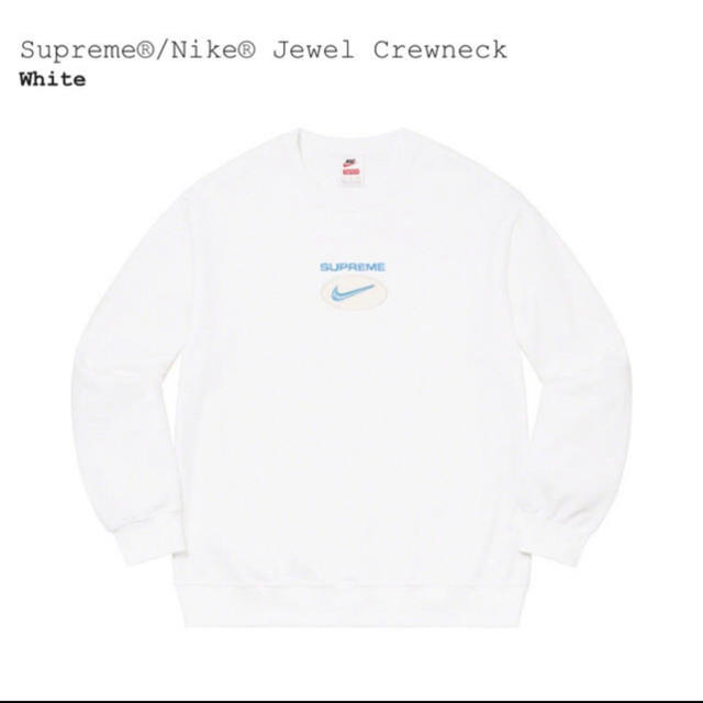 【L】Supreme Nike Jewel Crewneck White