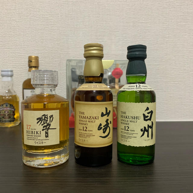 ◻︎響17年 ◻︎山崎12年 ◻︎スーパーニッカレアオールド 各50ml 計7 ...