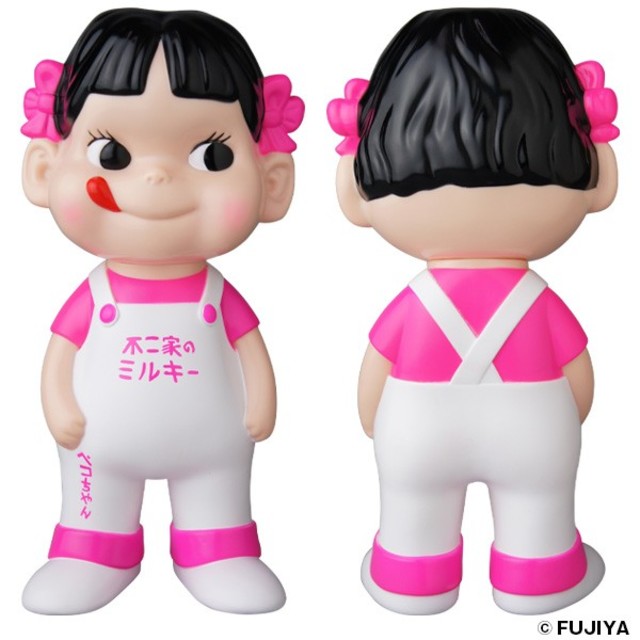 不二家(フジヤ)の新品未開封 不二家ソフビコレクション ペコちゃん （白×蛍光ピンク） エンタメ/ホビーのおもちゃ/ぬいぐるみ(キャラクターグッズ)の商品写真