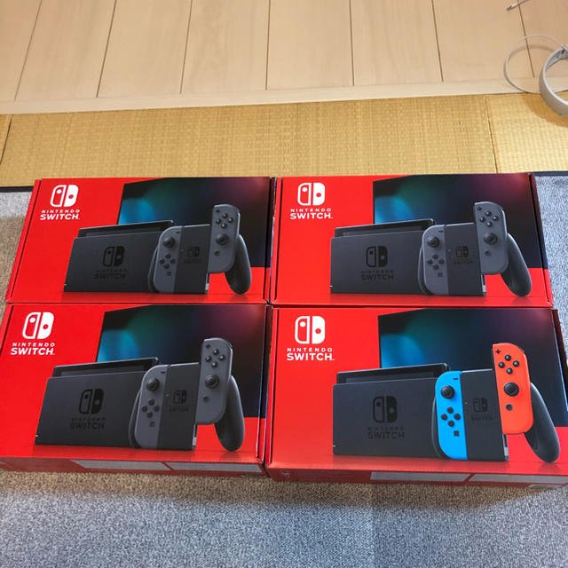 通販激安】 Switch Nintendo - 印有無混在 計4台 グレー3台 ネオン1台 ...