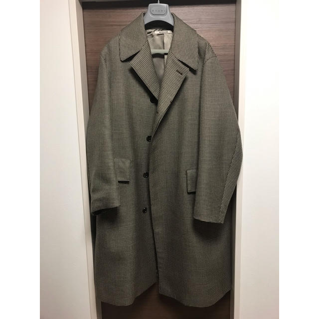 COMOLI(コモリ)のAURALEE DOUBLE FACE CHECK LONG COAT サイズ4 メンズのジャケット/アウター(チェスターコート)の商品写真