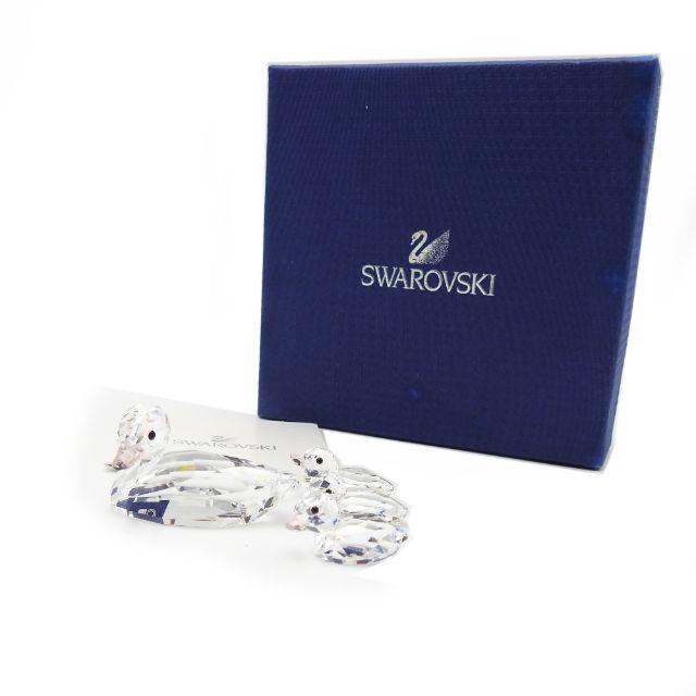 置物 【美品】スワロフスキー SWAROVSKI 鳥とレッドローズ アヒル 驚き