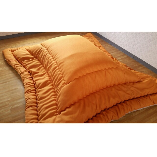 超撥水加工 厚手生地 厚掛け こたつ布団 長方形 オレンジ  清潔 安心 日本製