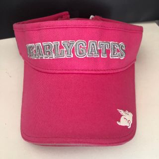 パーリーゲイツ(PEARLY GATES)の新品　サンバイザー　ピンク(キャップ)