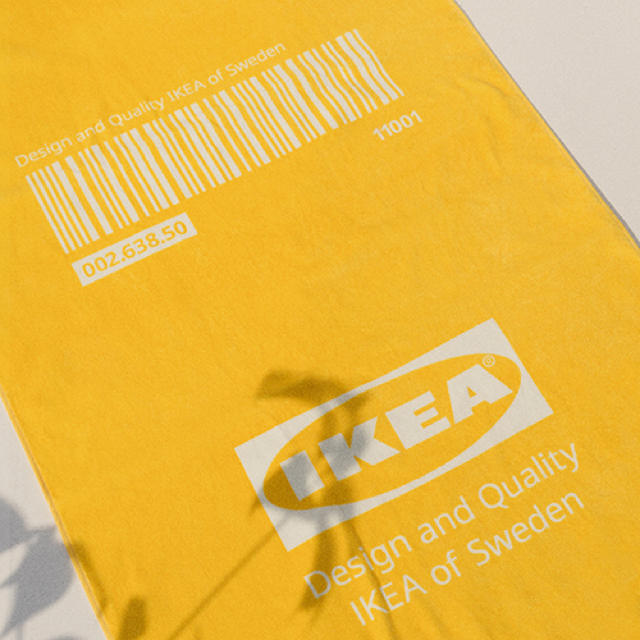 IKEA(イケア)のIKEA 原宿　バスタオル　2枚　イエロー　ホワイト　イケア　エフテルトレーダ インテリア/住まい/日用品の日用品/生活雑貨/旅行(タオル/バス用品)の商品写真