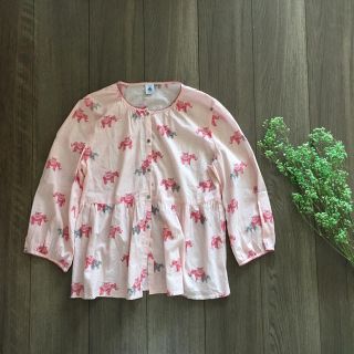 プチバトー(PETIT BATEAU)のよるくま様☆petit bateau☆12a/150ぞう柄エスニックシャツ(ブラウス)